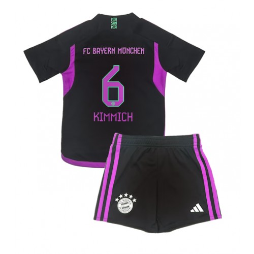 Otroški Nogometni dresi Bayern Munich Joshua Kimmich #6 Gostujoči 2023-24 Kratek Rokav (+ Kratke hlače)